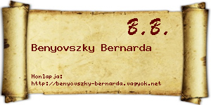 Benyovszky Bernarda névjegykártya